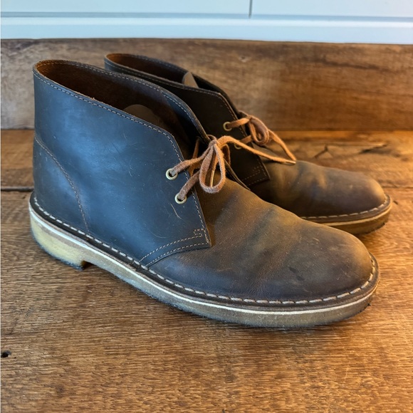 Clarks Other - Clarks Desert Boots Men’s 6.5 Brown Leather Crepe Sole Chukka Boots Classic